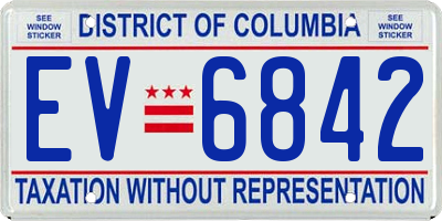 DC license plate EV6842