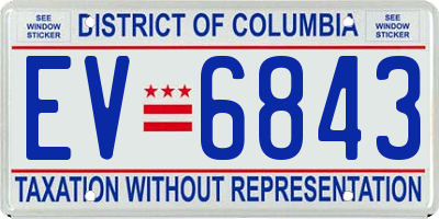 DC license plate EV6843