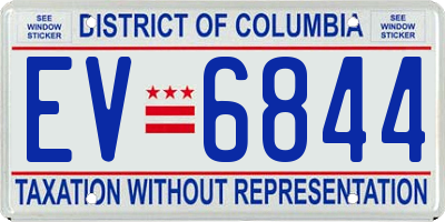 DC license plate EV6844