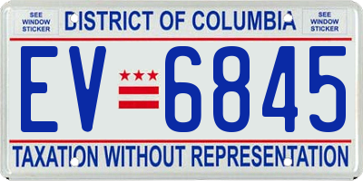 DC license plate EV6845