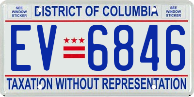 DC license plate EV6846