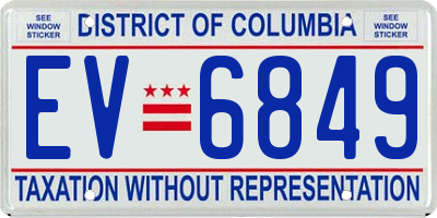 DC license plate EV6849