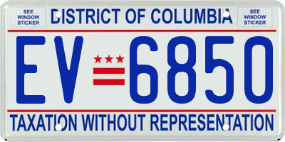 DC license plate EV6850
