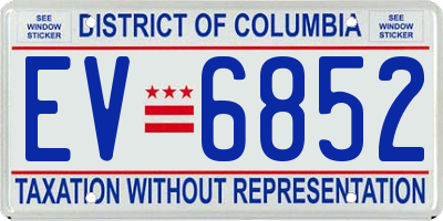 DC license plate EV6852