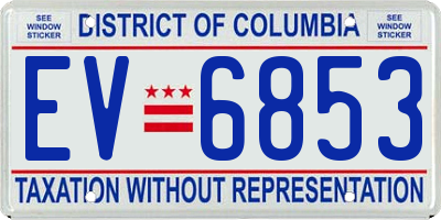 DC license plate EV6853
