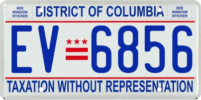 DC license plate EV6856