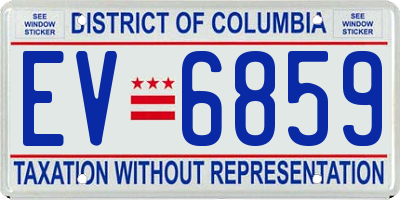 DC license plate EV6859