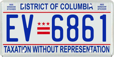 DC license plate EV6861