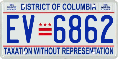 DC license plate EV6862