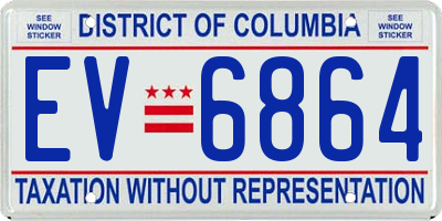 DC license plate EV6864