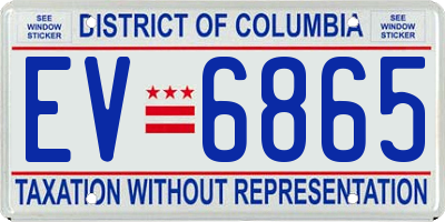 DC license plate EV6865