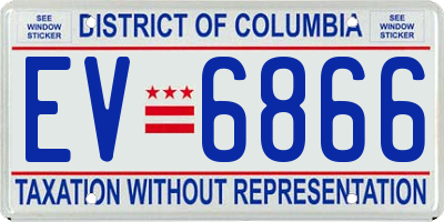 DC license plate EV6866
