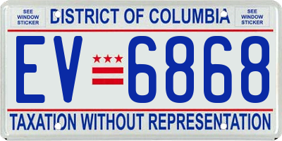 DC license plate EV6868