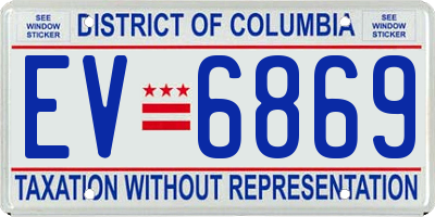DC license plate EV6869