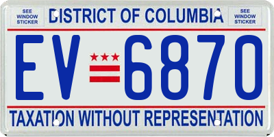 DC license plate EV6870
