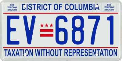 DC license plate EV6871