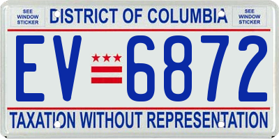 DC license plate EV6872