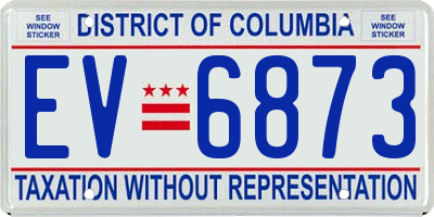 DC license plate EV6873