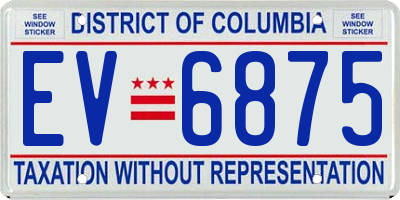 DC license plate EV6875