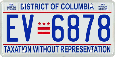 DC license plate EV6878