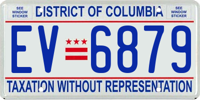 DC license plate EV6879