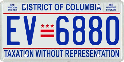 DC license plate EV6880