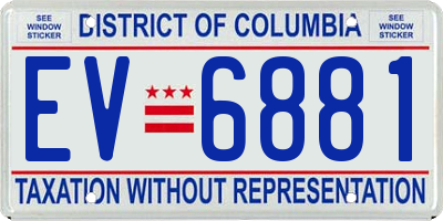 DC license plate EV6881