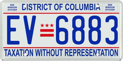 DC license plate EV6883