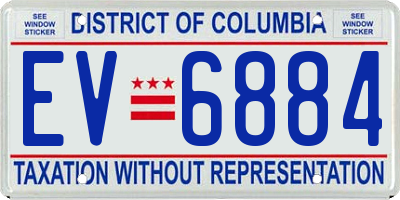 DC license plate EV6884