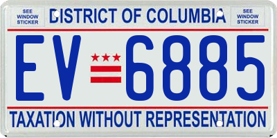 DC license plate EV6885