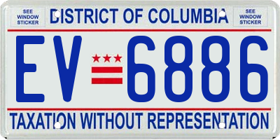 DC license plate EV6886