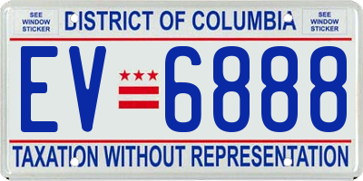 DC license plate EV6888