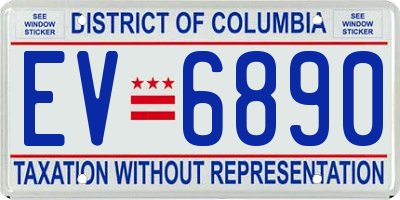 DC license plate EV6890