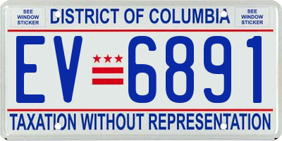 DC license plate EV6891