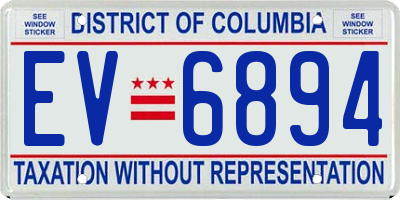 DC license plate EV6894