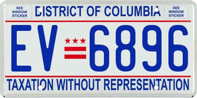 DC license plate EV6896