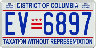 DC license plate EV6897