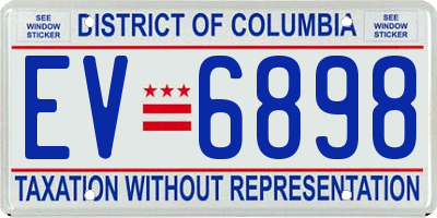 DC license plate EV6898