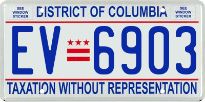 DC license plate EV6903