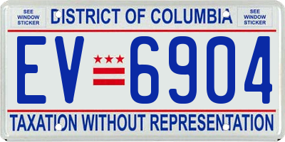 DC license plate EV6904