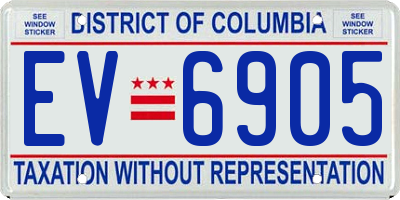 DC license plate EV6905