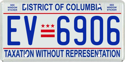 DC license plate EV6906