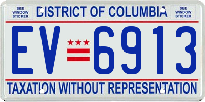 DC license plate EV6913