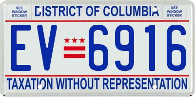 DC license plate EV6916