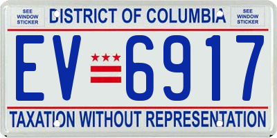 DC license plate EV6917