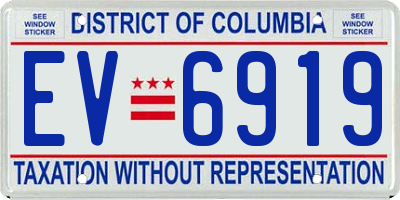 DC license plate EV6919