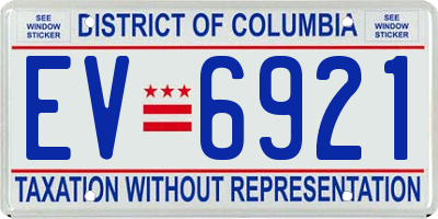 DC license plate EV6921