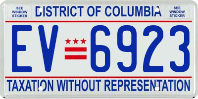 DC license plate EV6923