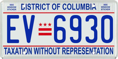DC license plate EV6930