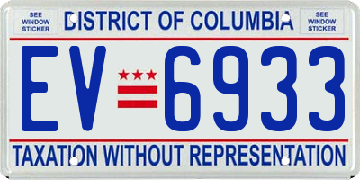 DC license plate EV6933